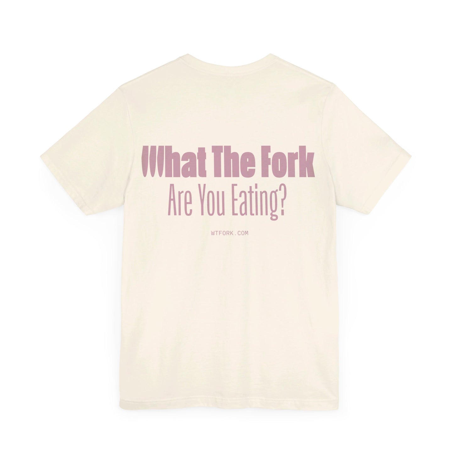 WTFork Signature T-Shirt - Natural Shirt, Pink Logo