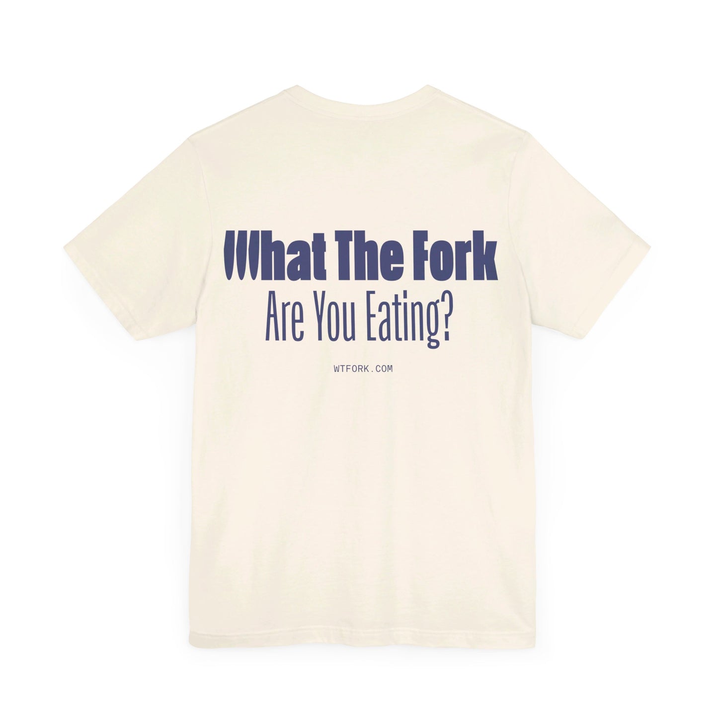 WTFork Signature T-Shirt - Natural Shirt, Navy Logo