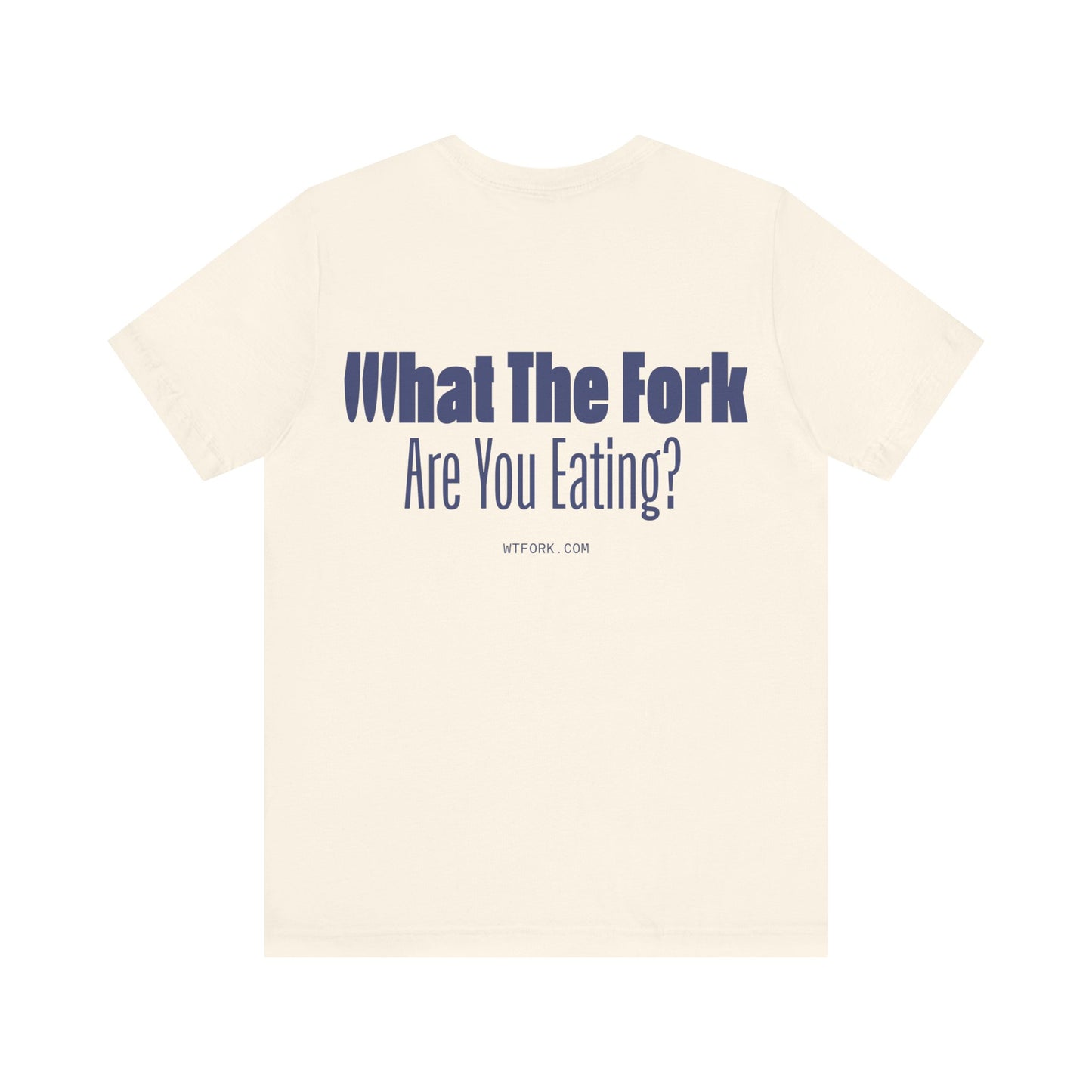 WTFork Signature T-Shirt - Natural Shirt, Navy Logo